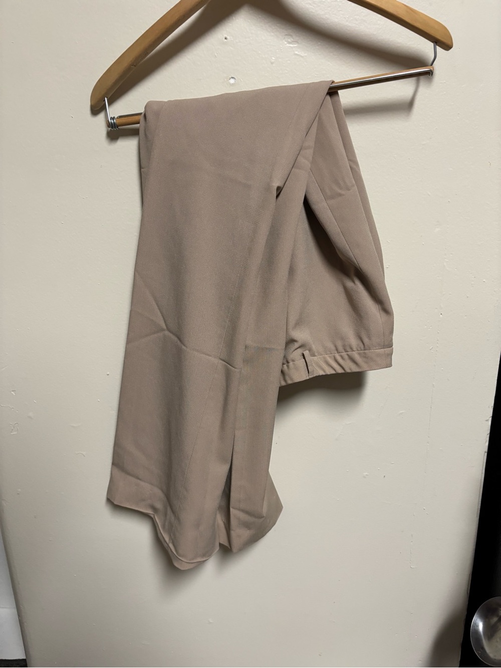 Ann Taylor Taupe Straight-Leg Pull-On Trousers